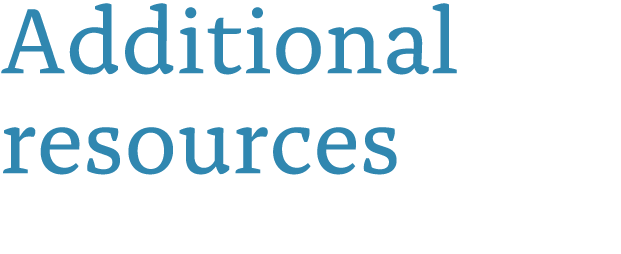 Additional resources